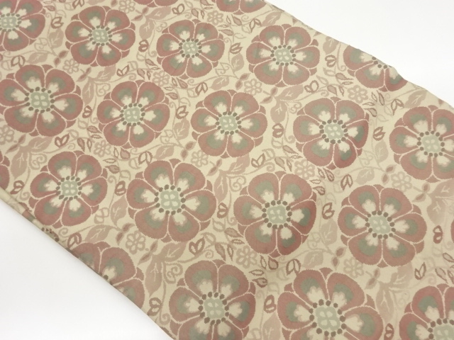 JAPANESE NAGOYA OBI / WOVEN FLOWER ARABESQUE